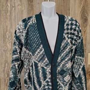 VTG AMERICAN CRUSADER CARDIGAN GREEN & WHITE